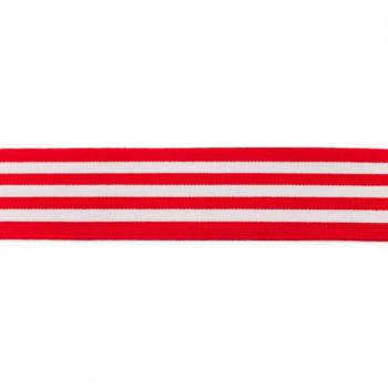 Gummiband Streifen Rot-Weiß Breite 4 cm